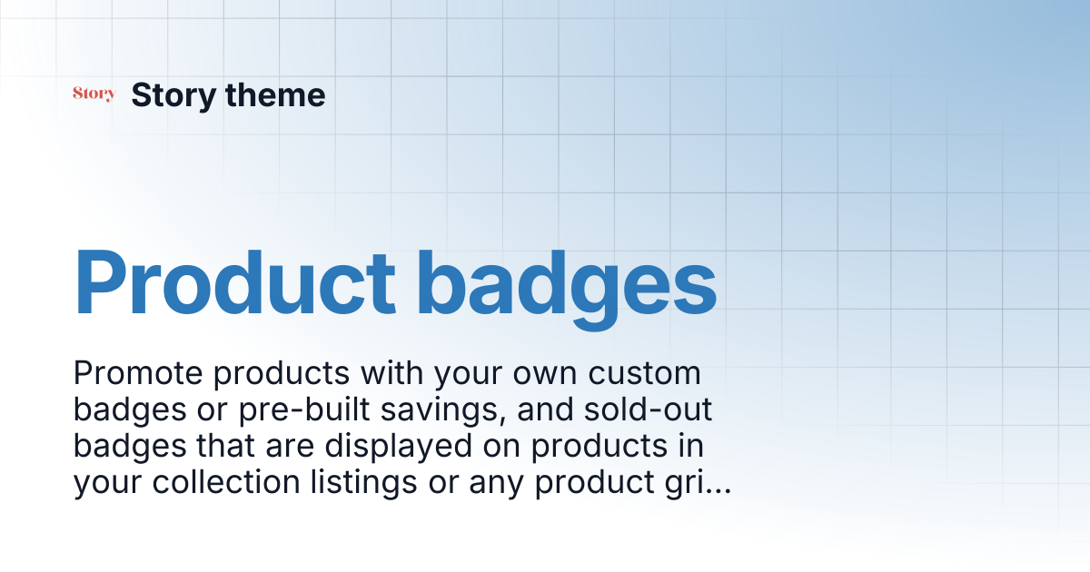 Product badges | Story theme